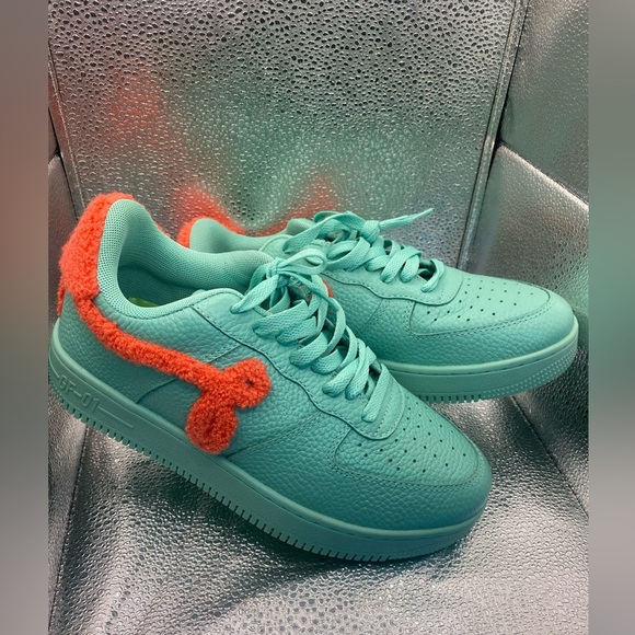 John Geiger GF-01 Mint Green Teal Peach Chenille, Size 6 unisex - Picture 3 of 10